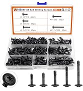 weideer #8 Self Drilling Screws Self Tapping Tek Screws Assortment Kit Black Oxide Truss Head She...