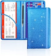 Bling Car Registration and Insurance Holder, PU Leather Vehicle Glove Box Organizer Wallet Case O...
