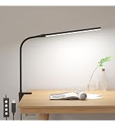 Lepro Clip on Desk Lamp LED Reading light Dimmable USB Small Clamp Lamp with 3 Color Modes 10 Bri...