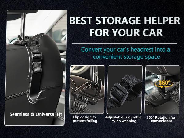 Car Seat Storage Hooks