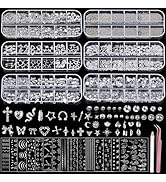Teentior Nail Charms and Gems Silver Rhinestones for Nails with 15 Sheets Nail Stickers, 6 Boxes ...