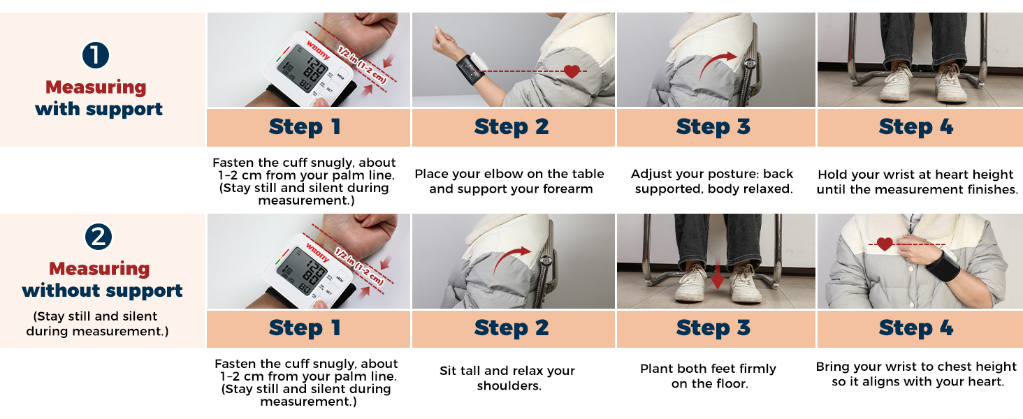 WEONY blood pressure monitor.wrist atuomatic blood pressure cuff adjustable blood pressure machine