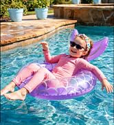 HeySplash Pool Floats Kids, Inflatable Swimming Ring Swim Tube Floaties, Summer Water Fun Beach P...