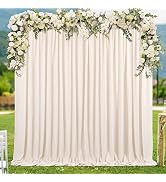 Photography Backdrop Drapes 10ft x 8ft Polyester Background Curtain Panels Ivory Wedding Party De...