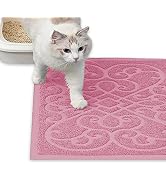 PetLike Cat Litter Mat, Thick Litter Trapping Mat, Durable Litter Box Mat Waterproof, Indoor Mat ...