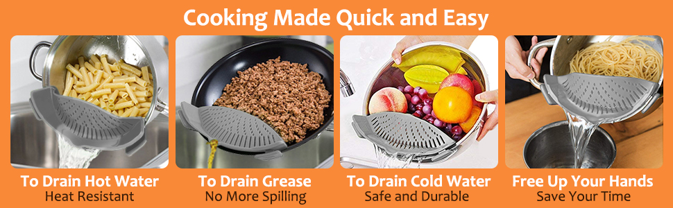 Clip-On Kitchen Food Strainer