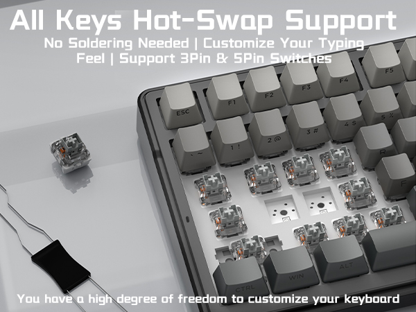 linear switches wireless mechanical keyboard for smooth typing for work