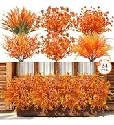 Der Rose 24Pcs Fall Flowers Fake Mums for Decoration Mixed Stems | Artificial fall flowers for ou...