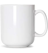 20 OZ Large Coffee Mug, Smilatte M016 Plain Ceramic Boss Big Tea Cup with Handle for Dad Men, White