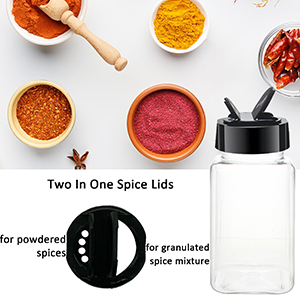 plastic spice jars with lids