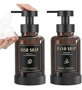 Luxspire Foaming Soap Dispenser, Glass Foam Pump Soap Dispenser, Non-Slip Hand Soap Dispenser wit...