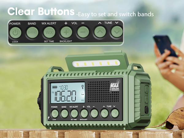 Easy to use emergency radio