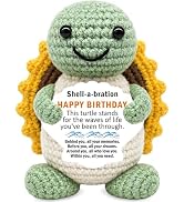 SNOOZIA Birthday Turtle Gifts for Women, Positive Turtle Crochet | Happy Birthday Gifts for Mom F...