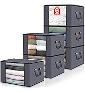 Fab totes 6-Pack Clothes Storage, Foldable Blanket Storage Bags, Storage Containers for Organizin...