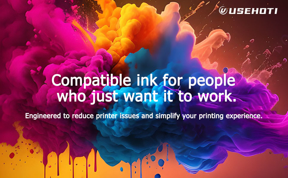 Colorful banner for 250 compatible ink cartridges 5-pack for everyday home and office printing