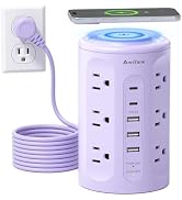 Power Strip Tower with USB Ports, 6.5 FT Extension Cord with Multiple Outlets (12AC+3A+2C) for Ho...