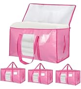 4 Pack Extra Large Moving Bags Heavy Duty with Clear Window and Zippers & Carrying Handles, Close...