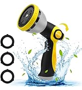 BIBURY Water Hose Nozzle Sprayer, Hand Sprayer with 10 Watering Patterns and On Off Valve Thumb C...