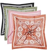 Fishinsea 4 Pcs 27.5'' x 27.5'' Large Bandanas Silk Square Head Scarfs Scarves Bandanas Neck Scar...