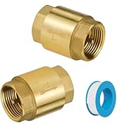 Angry Pony NPT 1 Thread Brass Spring Check Valve, Garden Hose Backflow Preventer,One Way Valve fo...