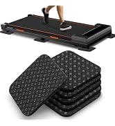 TOBWOLF 6PCS Treadmill Mat Pads, 4" x 4" x 0.2" Double-Sided Non-Slip Exercise Equipment Mat for ...