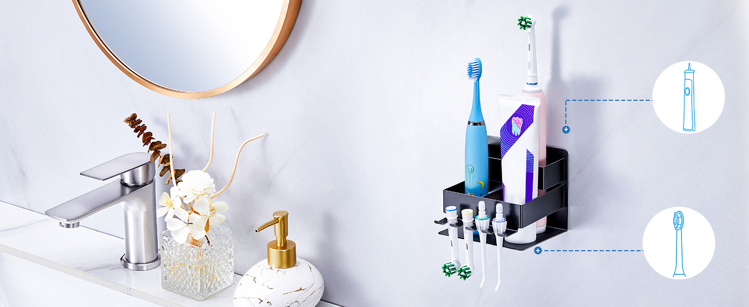 wall mount toothbrush holder black