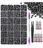 Canvalite 28000PCS Resin Jelly Rhinestones for Crafting, Black Flatback Gems, Bedazzling Crystal ...