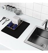 ZLR Abosrbent Dish Drying Mat for Kitchen Counter - Easy to Clean Non Slip Coffee Mat for Counter...