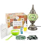KRAFTSTORIES Turkish Mosaic Lamp Kit DIY Glass Decorative Table Bedside Night Light Tabletop for ...