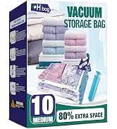 Vacuum Storage Bags, 10 Medium Space Saver Vacuum Seal Bags, Space Bags, Vacuum Sealer Bags for C...