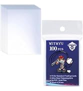 Pack of 100 Soft Collectible Card Sleeves - 66 x 91 mm - Ultra Clear Card Protector for Game/Yugi...