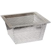 GSW Stainless Steel Floor Sink Drain Strainer 10”W x 10”L x 5”H - Perfect for Restaurant, Bar, Bu...