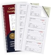 Zzrywuty Two Books Money and Rent Receipt Book with Cardboard Insert,2-Part Carbonless,5.3”x11.2”...