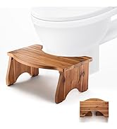 HOLANA Foldable Toilet Stool for Bathroom Adults - 7.2" Acacia Wood Poop Stool for Kids - Pooping...