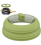 Microwave Splatter Cover, Vented Silicone and Glass Cover Splatter Guard Lid, Food Collapsible Pl...