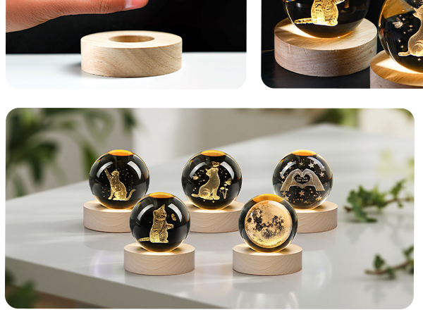 2.3IN CRYSTAL BALL FIGURINES