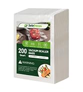 200 Quart Vacuum Sealer Bags, Food Storage Seal Bags, Pre-cut Storage Bags for Meal Prep, 20 × 30CM