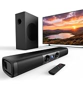 Sound Bar with Wired Subwoofer, 100W 3.1CH Soundbar for Smart TV, Surround Sound Home Theater Sys...