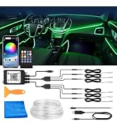 MICTUNING Car LED Interior Strip Light, 6 in 1 RGB Multicolor with 390 inches Fiber Optic Ambient...
