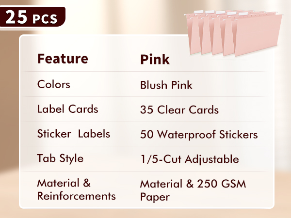 pink hanging file folders
