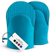 Mini Oven Mitts, Made with Recycled Cotton Infill, 480 F Heat Resistant, 1 Pair Turquoise