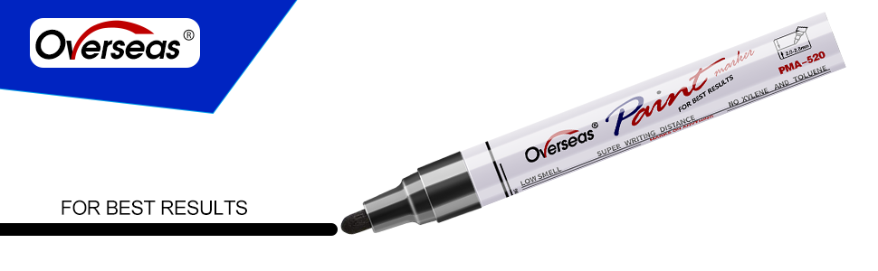 Overseas paint markers 1pcs and Overseas logo