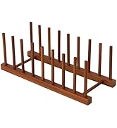 HBlife Teak Dish Plate Bowl Cup Book Pot Lid Cutting Board Drying Rack Stand Drainer Storage Hold...
