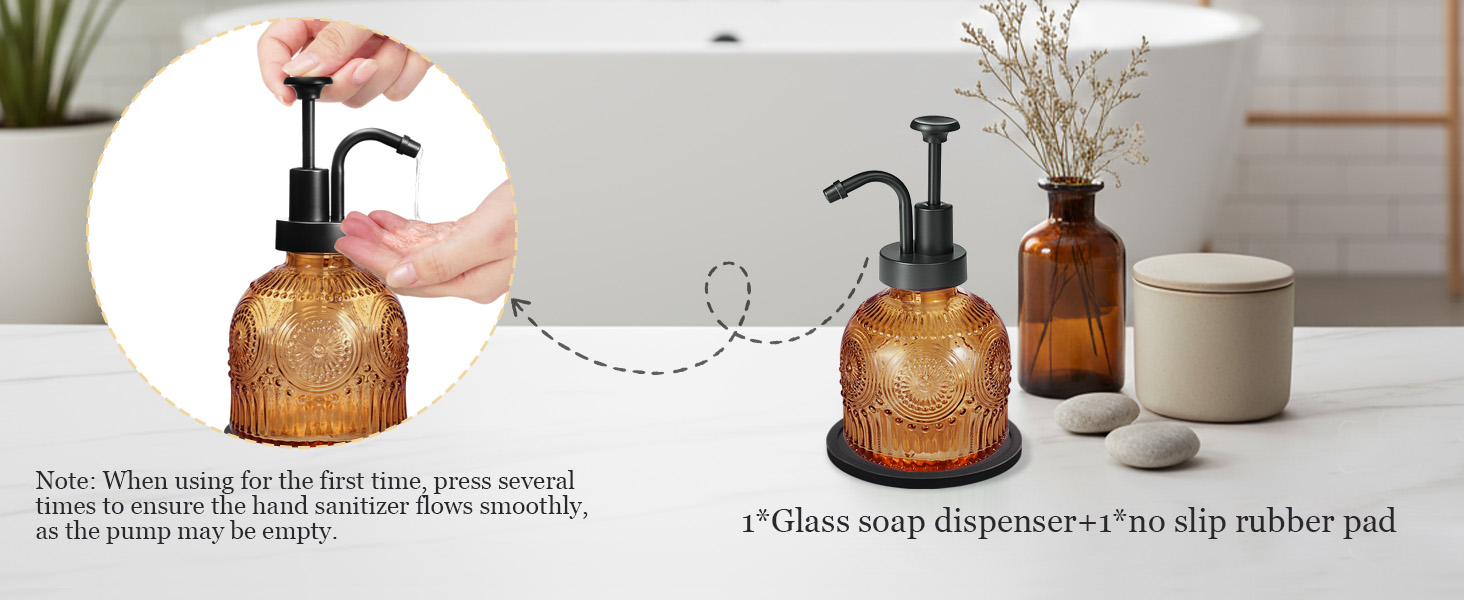 Glass Kitchen Soap Dispenser with Pump
