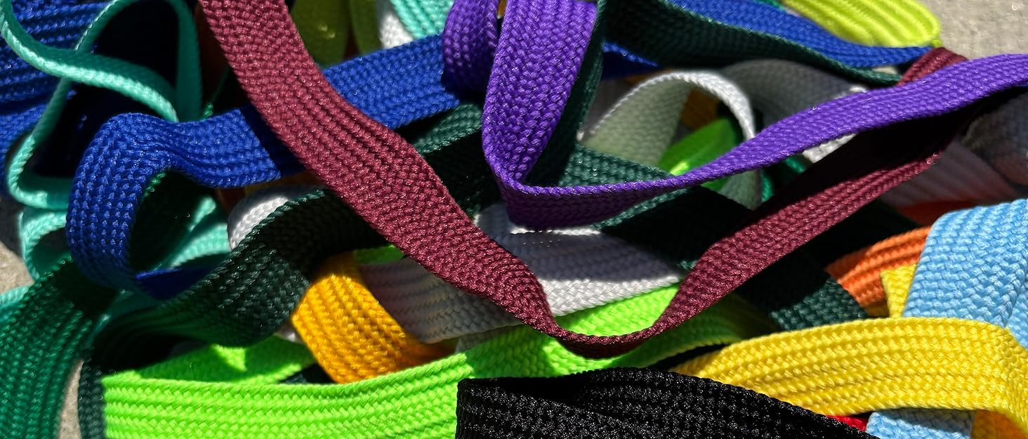 different color shoelaces wide flat fat chucky