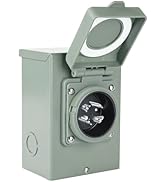 BEBOBLY Generator Inlet Box, 30 Amp NEMA L14-30P Power Inlet Box for 4 Prong Generator Cord, 7500...