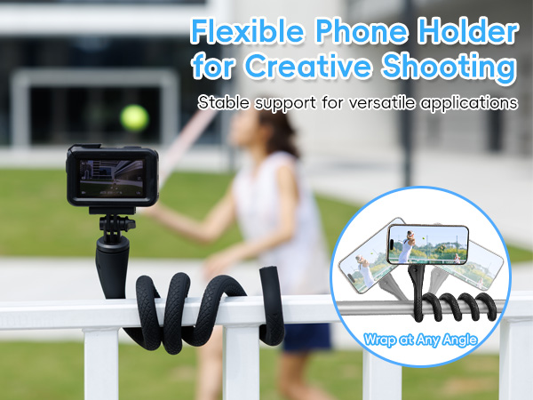 Magnetic Flexible Phone Mount Holder for iPhone 16 15 14 Pro Max & Action Camera