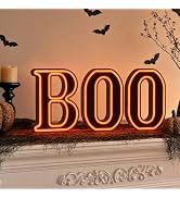 Halloween Decorations–Halloween Decor Indoor BOO Light Up Sign for Fireplace Mantel Table Kitchen...