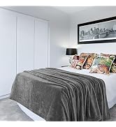 American Soft Linen Bedding Fleece Blanket Queen Size 85x90 inch Oversized Plush Fuzzy Cozy Soft ...