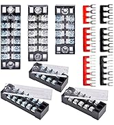 Terminal Blocks Ground Circuit Kit with Cover 12 PCS/6 Set 4+5+6 Position 600V 15A Dual Screw Bus...